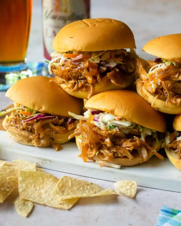 Slow Cooker BBQ Pulled Chicken Sliders