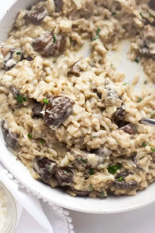 Slow Cooker Creamy Mushroom Risotto for Two