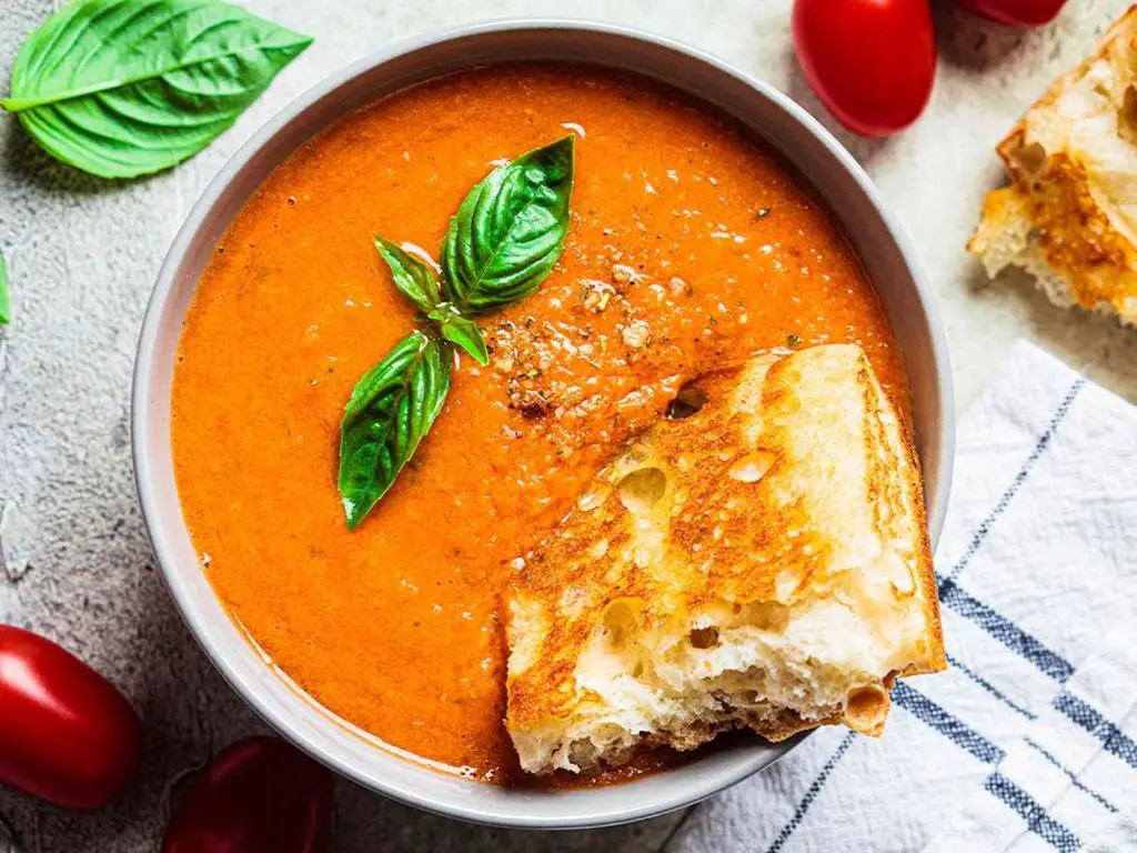 Slow Cooker Creamy Tomato Basil Soup for Two