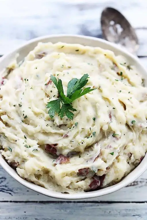 Slow Cooker Garlic Herb Mashed Potatoes for Two