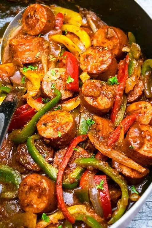 Slow Cooker Italian Sausage and Peppers for Two