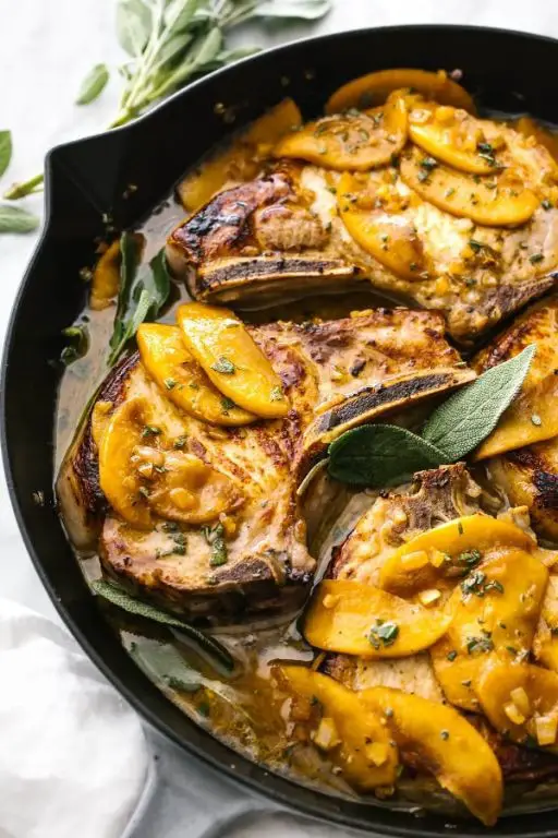 Slow Cooker Pork Chops with Apples and Sage