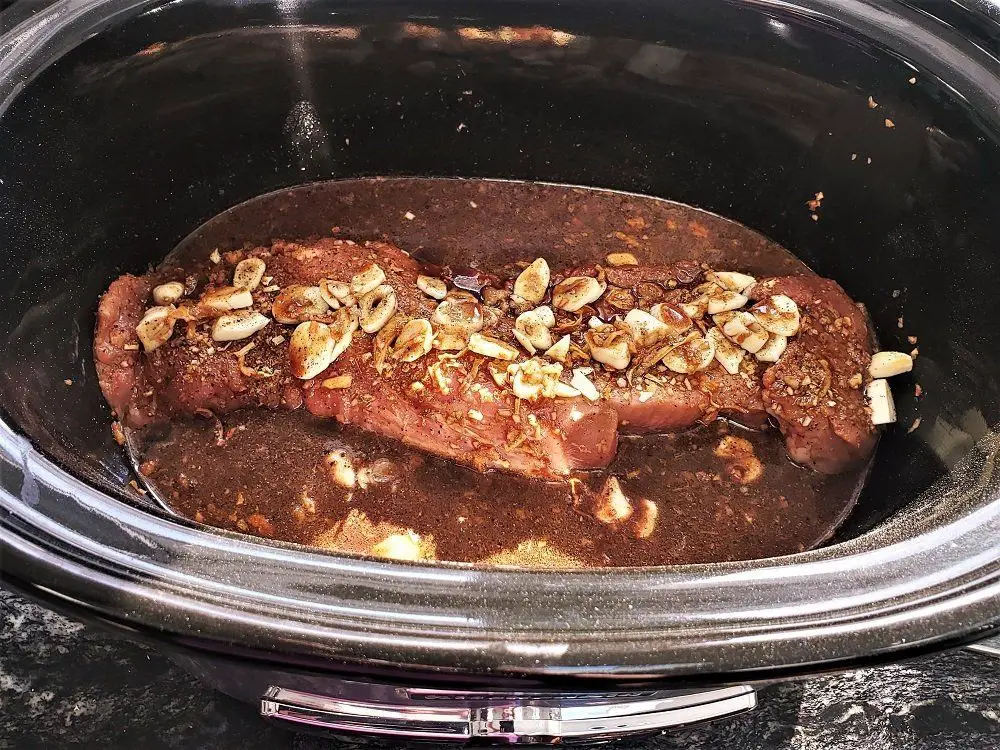 Slow Cooker Pork Loin with Red Wine Sauce