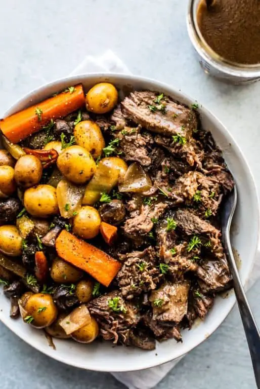 Slow Cooker Roast Beef with Herb Crust