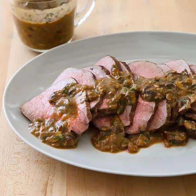 Slow Cooker Roast Beef with Mushroom Gravy
