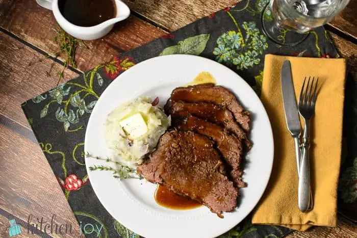 Slow Cooker Roast Beef with Red Wine Reduction