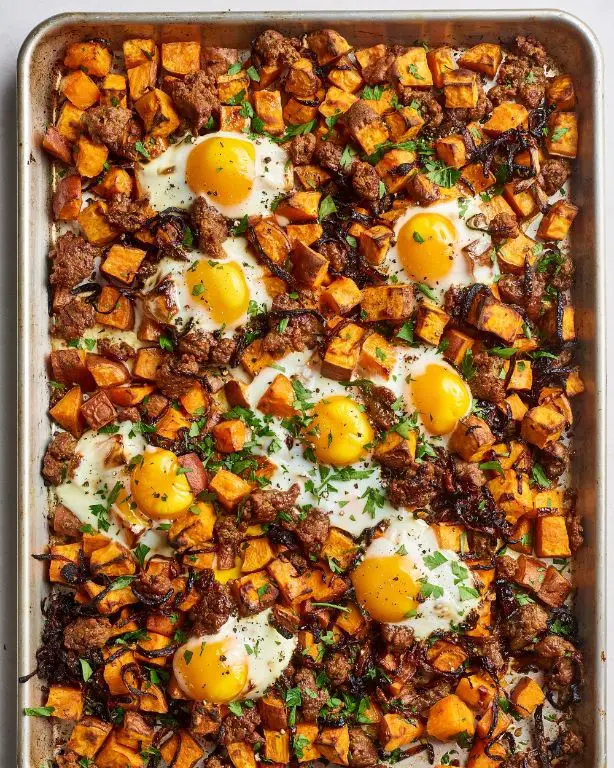 Slow Cooker Sausage and Sweet Potato Hash