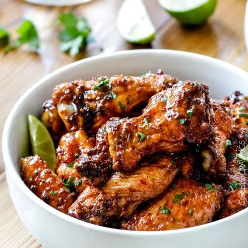 Smoked Chicken Wings with Chipotle Lime Sauce