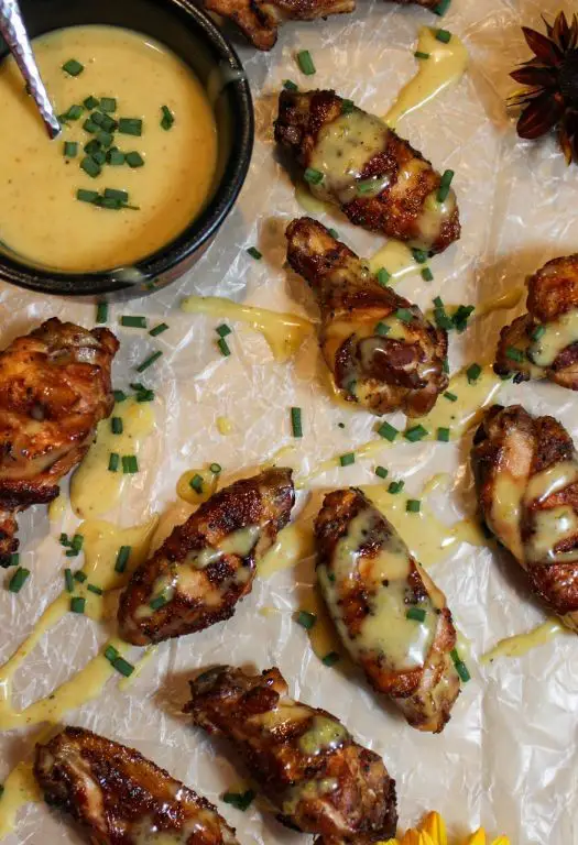 Smoked Chicken Wings with Honey Mustard Glaze