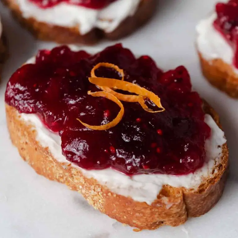 Smoked Cream Cheese and Dried Cranberry Crostini