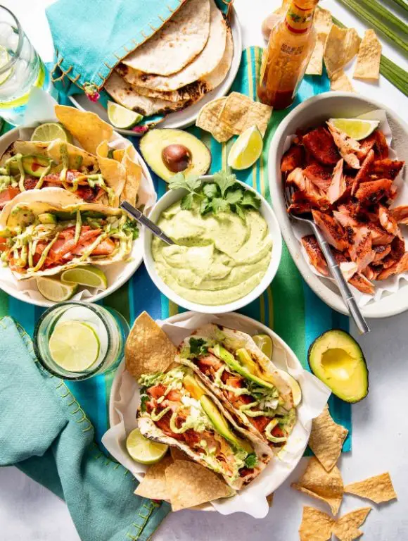 Smoked Salmon and Avocado Tacos