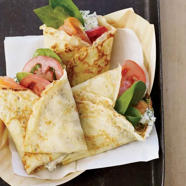 Smoked Salmon and Cream Cheese Blintzes