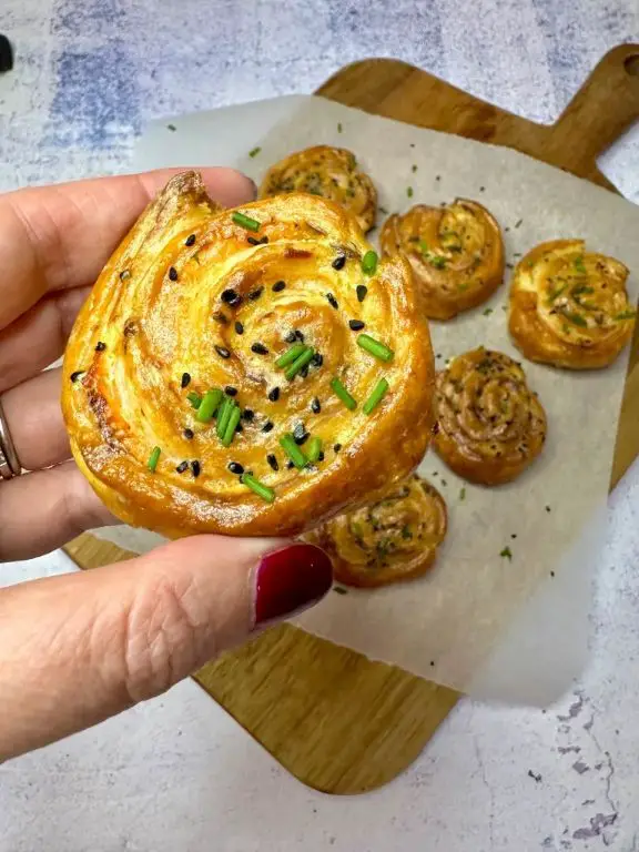 Smoked Salmon and Cream Cheese Puff Pastry Pinwheels