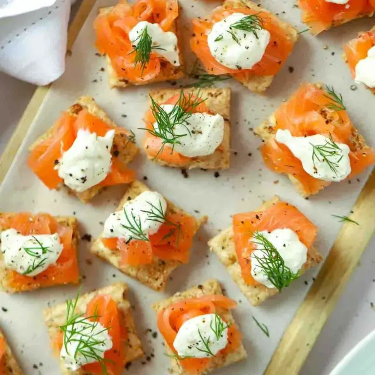 Smoked Salmon and Creme Fraiche Canapes