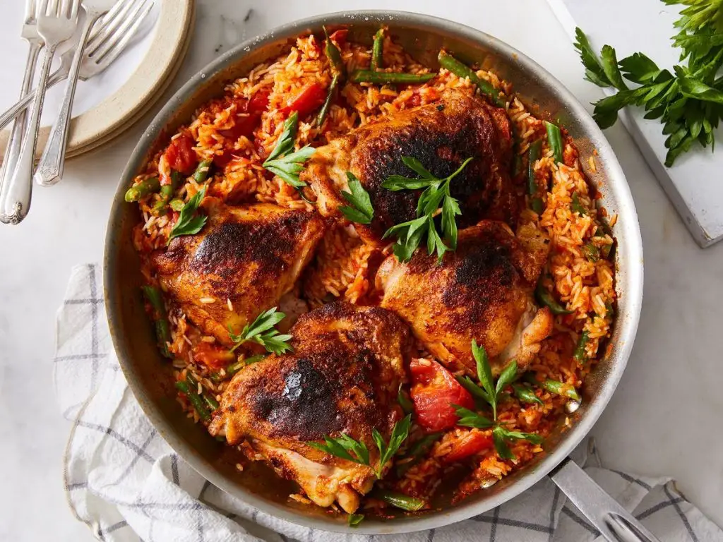 Smoky Paprika Chicken Legs with Saffron Rice