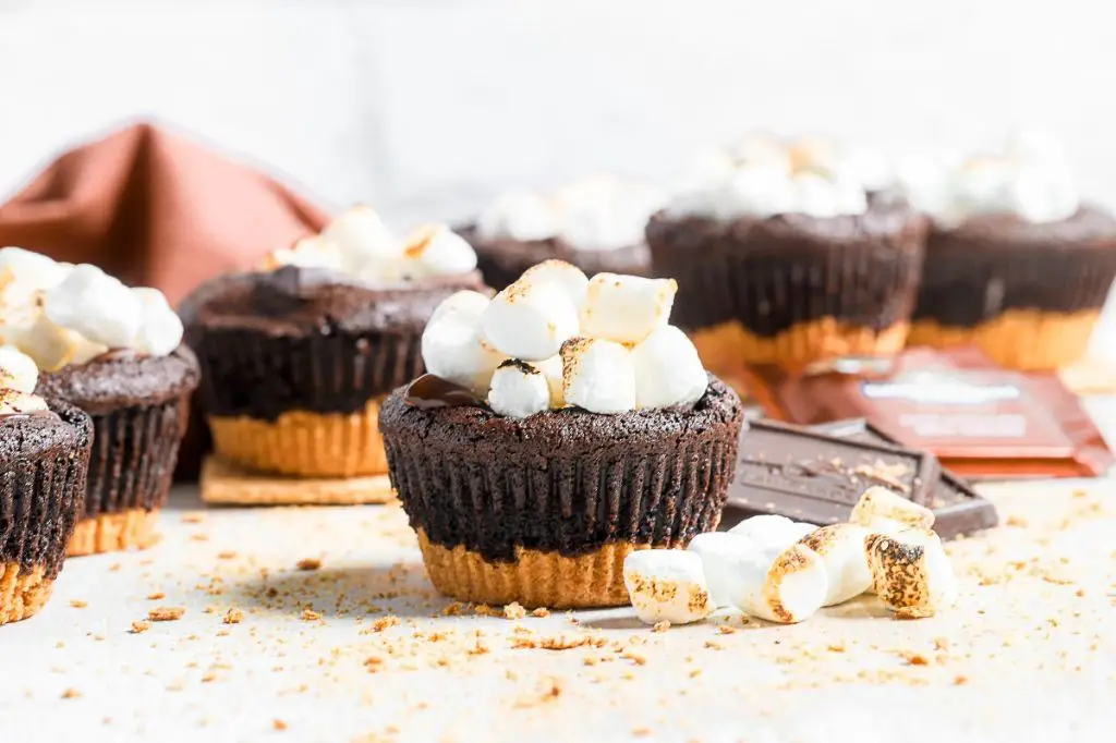 Smores Cupcakes with Brownie Batter Filling