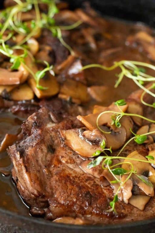 Smothered Pork Chops with Red Wine Reduction