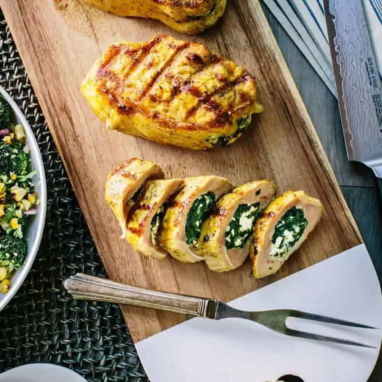 Smothered Pork Chops with Spinach and Feta