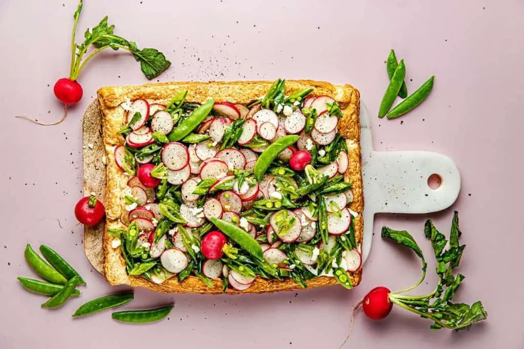 Snap Pea and Feta Tart