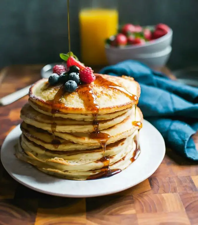 Sourdough Discard Pancakes with Maple Syrup