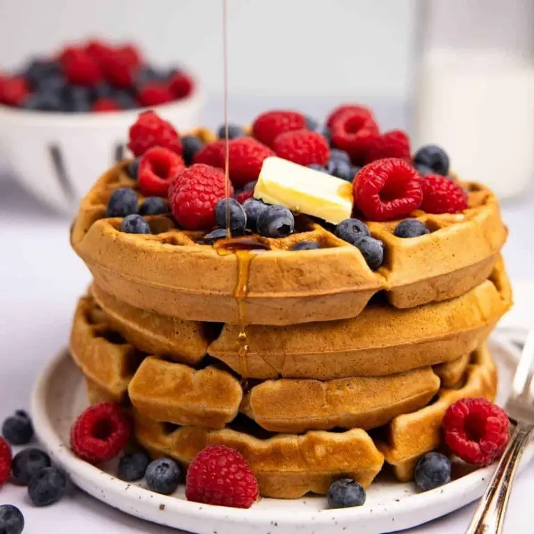 Sourdough Discard Waffles with Fresh Berries