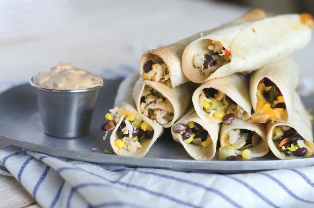 Southwest Chicken Taquitos with Black Beans