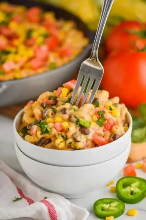 Southwest Mac and Cheese with Corn and Peppers