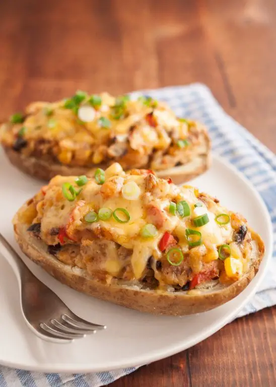 Southwest Twice Baked Potatoes with Corn and Beans