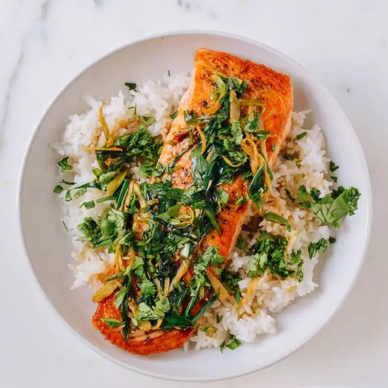 Soy Ginger Marinated Salmon with Scallions