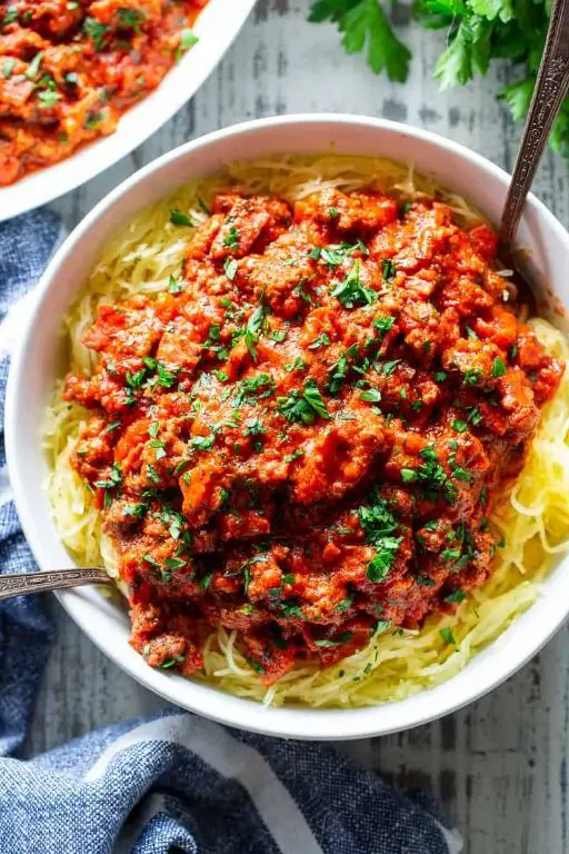 Spaghetti Squash Pasta with Bolognese Sauce