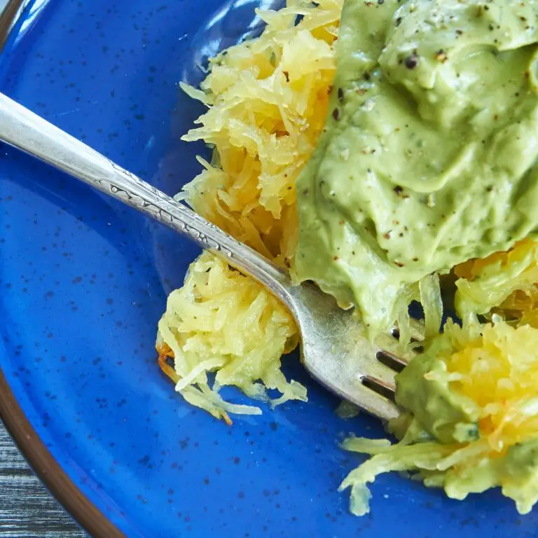 Spaghetti Squash Pasta with Creamy Avocado Sauce
