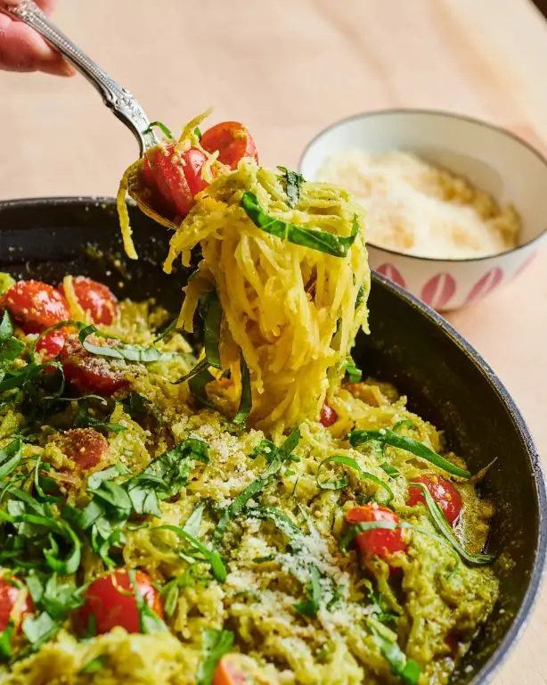 Spaghetti Squash with Basil Pesto