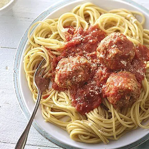 Spaghetti with Turkey Meatballs and Marinara