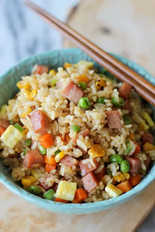 Spam Fried Rice with Vegetables