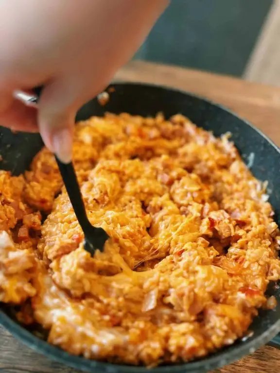 Spam Rice Casserole with Cheese