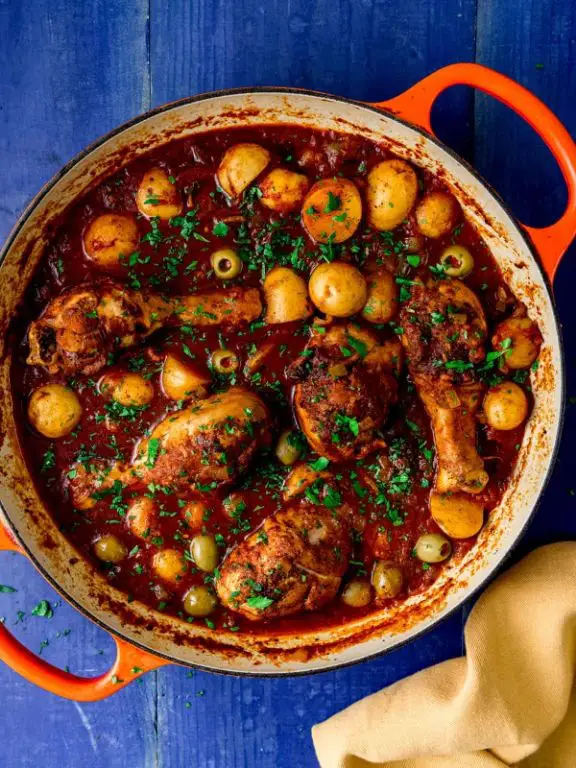 Spanish Chicken Stew with Olives and Tomatoes