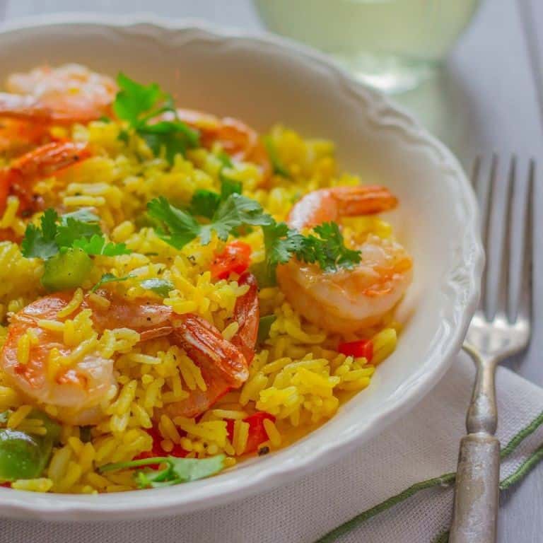 Spanish Rice with Shrimp and Peppers
