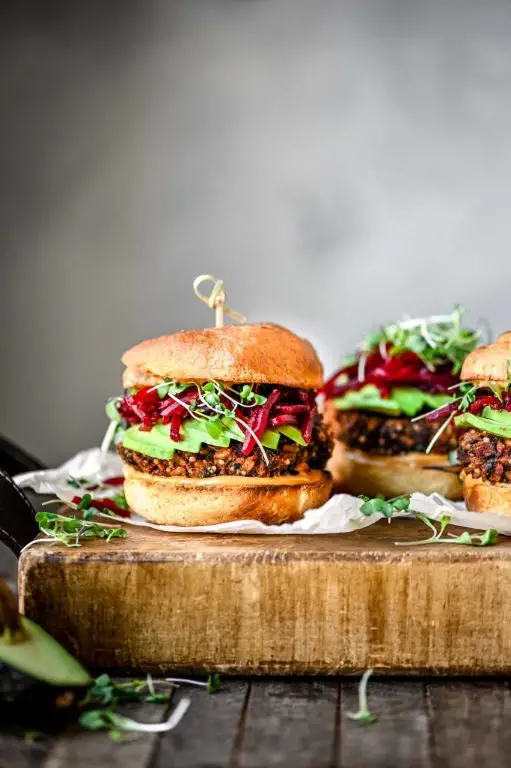 Spent Grain Burgers with Avocado
