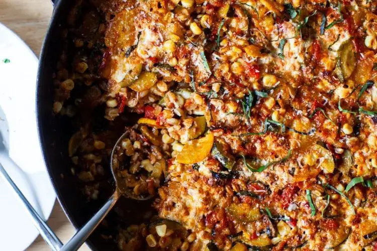 Spent Grain Casserole with Vegetables