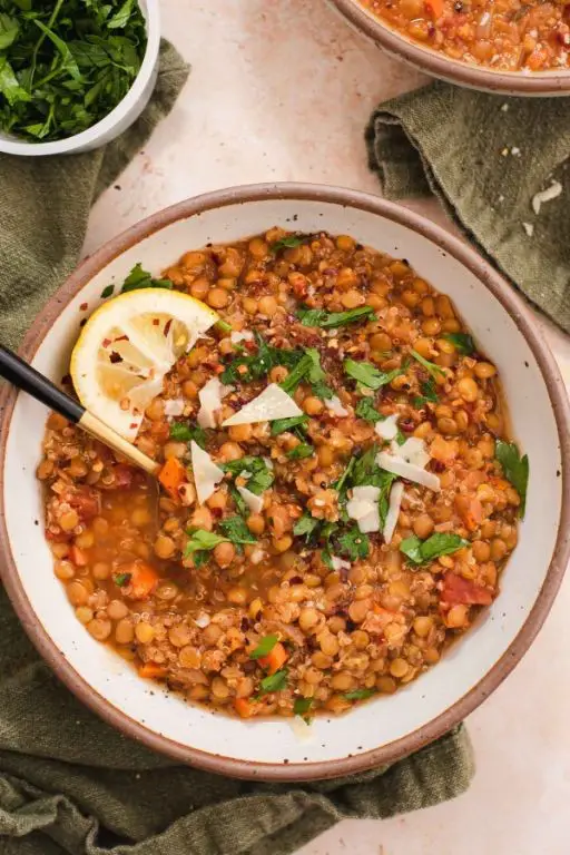 Spent Grain Soup with Lentils