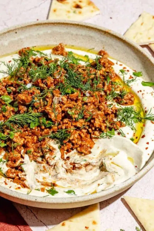 Spiced Labneh Flatbread with Herbs