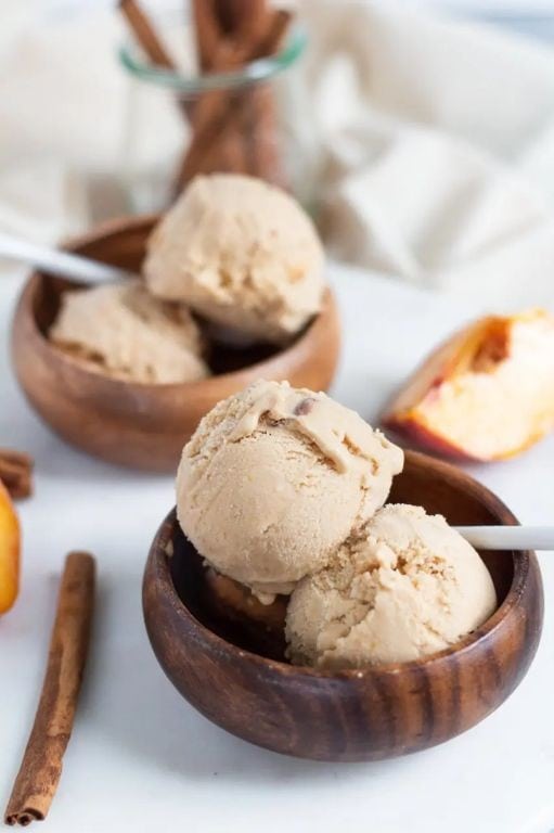 Spiced Peach and Cinnamon Ice Cream