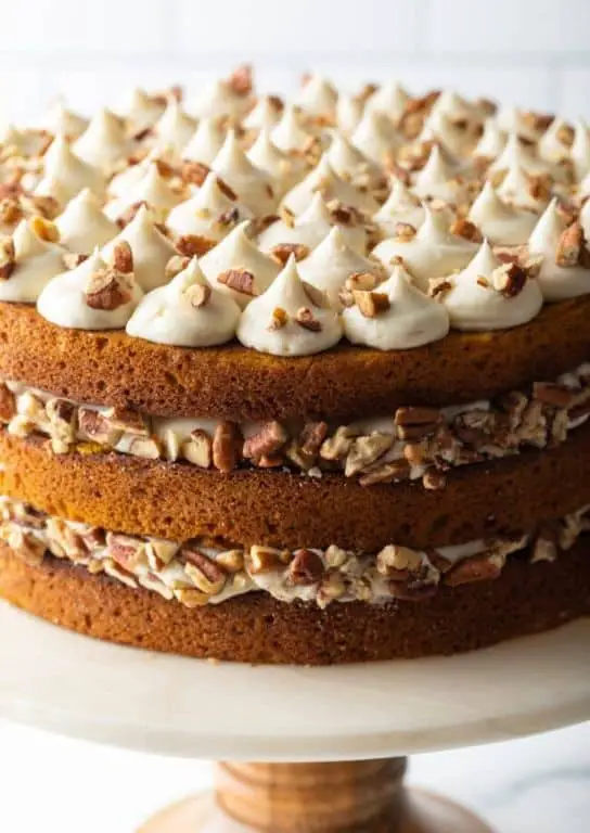 Spiced Pumpkin Spice Layer Cake with Maple Frosting