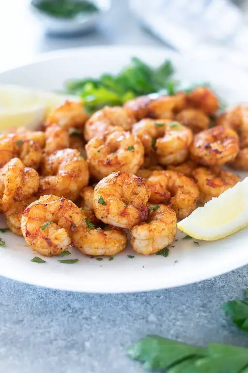 Spicy Air Fryer Shrimp Skewers with Garlic Butter