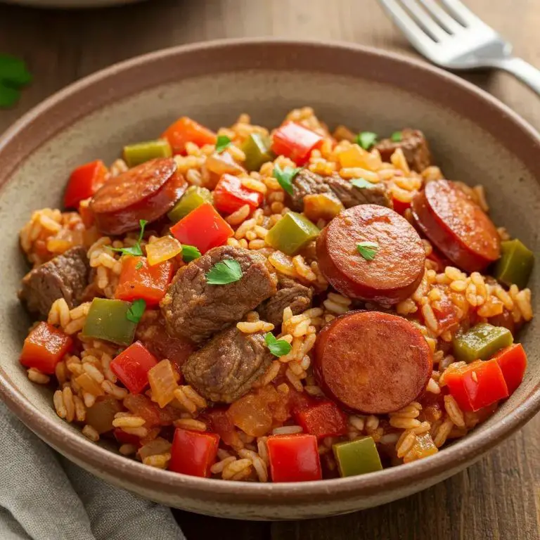 Spicy Beef Sausage Jambalaya