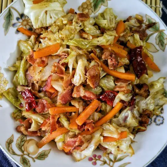 Spicy Cabbage Stir-Fry with Bacon