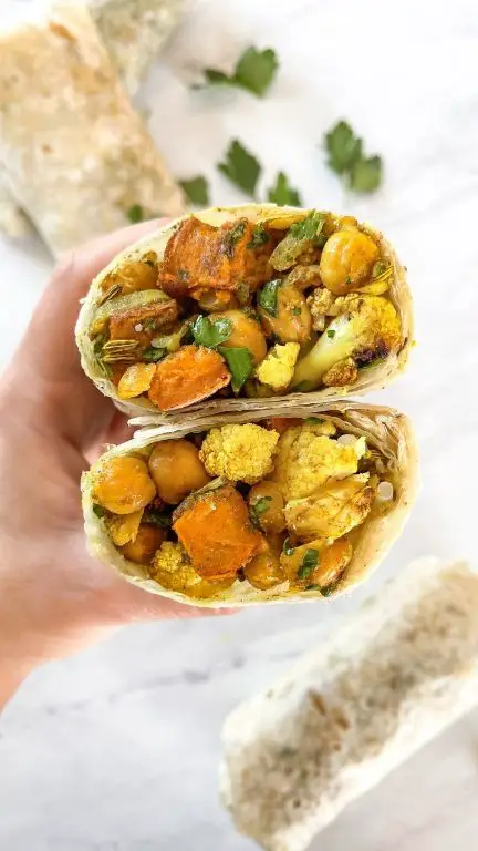 Spicy Cauliflower and Chickpea Burritos