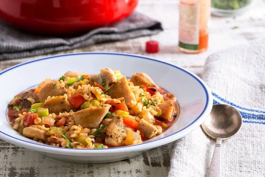 Spicy Chicken Jambalaya with Rice