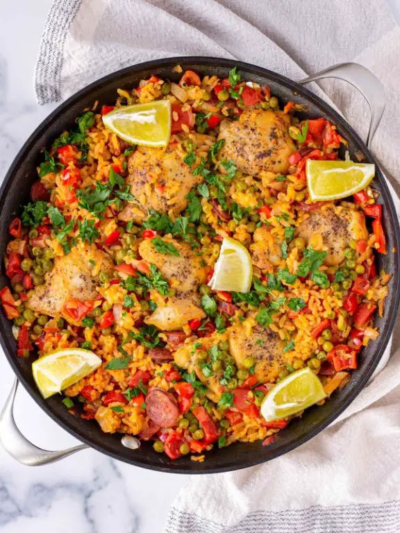 Spicy Chicken Paella with Saffron Rice