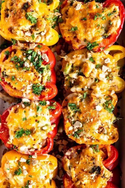 Spicy Chicken and Rice Stuffed Peppers